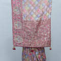 Pastel Multicolor Bandhani Silk Saree Pink Pallu Traditional Wedding Festive Wear - Mangaldeep NX