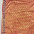 Peach Designer Saree with Red Embroidered Pallu & Tassels - Mangaldeep NX