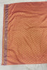 Peach Designer Saree with Red Embroidered Pallu & Tassels - Mangaldeep NX