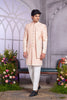 Peach Embroidered Indo Western Sherwani for Men - Mangaldeep NX