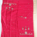 Peach Organza Saree with Multicolor Embroidery and Zari Woven Pallu - Mangaldeep NX