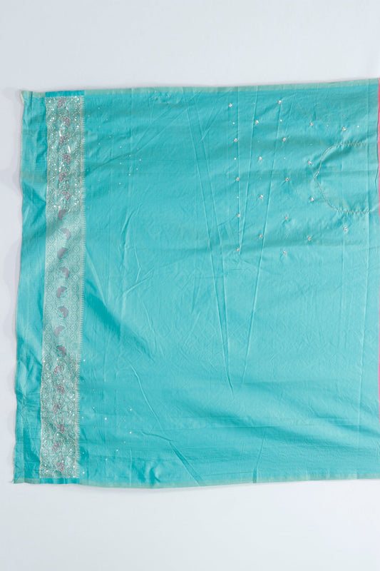 Pink Bandhani Print Saree with Green Traditional Rajasthani Ethnic Wear - Mangaldeep NX