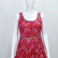 Pink Bandhani Printed With Mirror and Zari Sharara Set With Dupatta for Party Wear - Mangaldeep NX