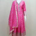 Pink Embroidered Anarkali Suit Set Traditional Festive Wear with Dupatta - Mangaldeep NX