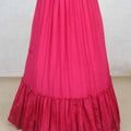 Pink Embroidered Crop Top Lehenga Set with Jacket - Mangaldeep NX