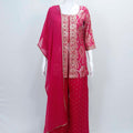 Pink Embroidered Party Wear Sharara Suit Set - Mangaldeep NX