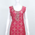 Pink Embroidered Straight Salwar Suit with Matching Dupatta - Mangaldeep NX