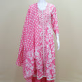 Pink Floral Printed Cotton Kurta Set Palazzo Elegant Festive Casual Wear Suit - Mangaldeep NX