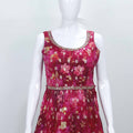 Pink Floral Printed Georgette Sharara Set with Dupatta for Party Wear - Mangaldeep NX