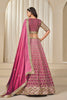 Pink Silk Embroidered Lehenga Choli Set with Sequined Blouse and Contrast Dupatta - Mangaldeep NX