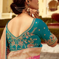 Pink Woven Design Banarasi Silk Saree with Gold Zari Work - Mangaldeep NX