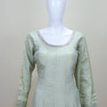 Pistachio Green Chikankari Anarkali Suit with Floral Printed Dupatta - Mangaldeep NX