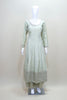 Pistachio Green Chikankari Anarkali Suit with Floral Printed Dupatta - Mangaldeep NX