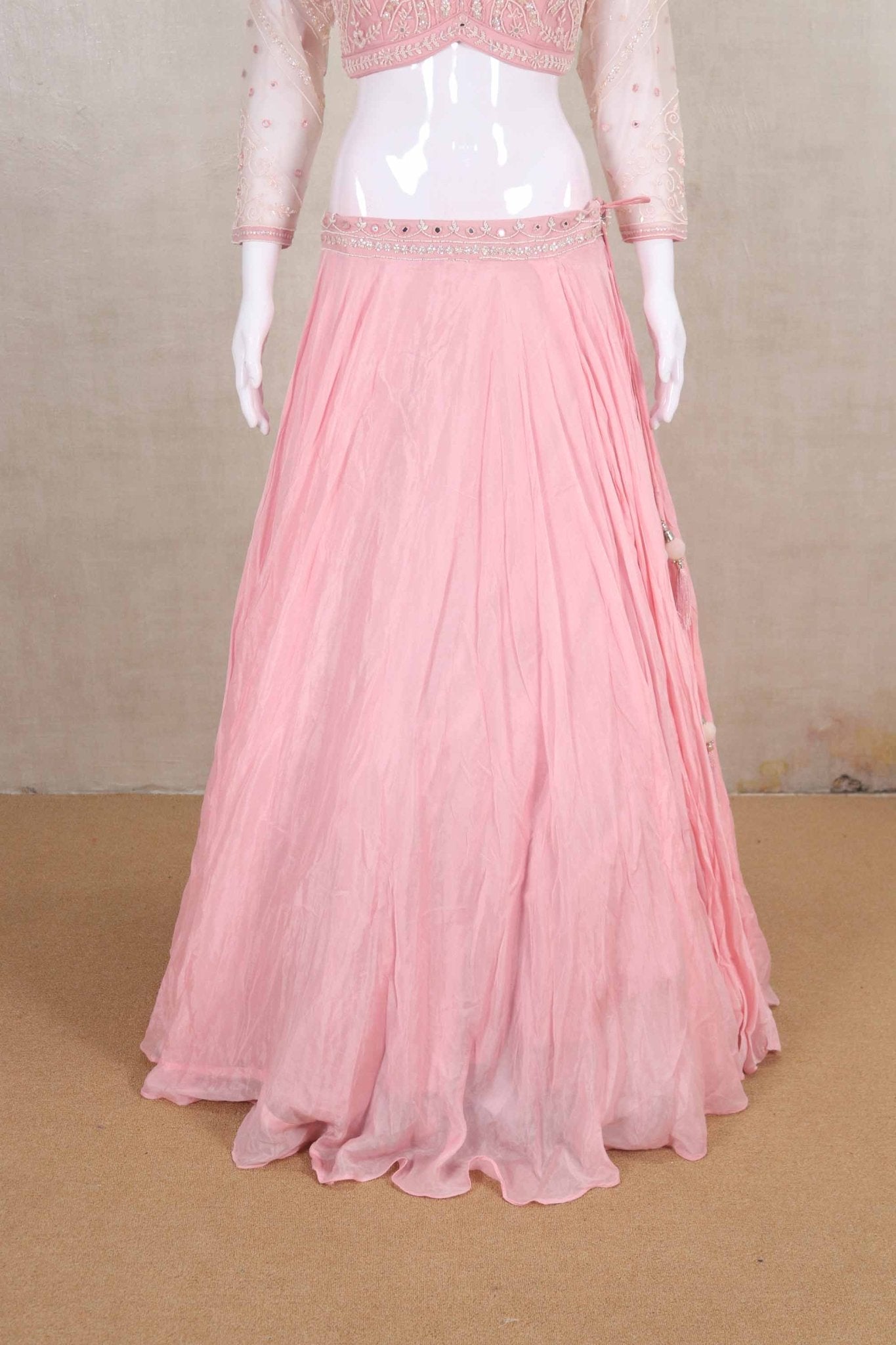Pleasant Light Pink Georgette Lehenga Choli with Sequin Embroidery - Mangaldeep NX