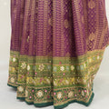 Plum Purple Patola Silk Saree - Mangaldeep NX