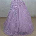 Pretty Lavender Net Party Gown with 3D Floral Embroidery and Beaded Details - Mangaldeep NX