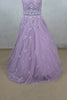 Pretty Lavender Net Party Gown with 3D Floral Embroidery and Beaded Details - Mangaldeep NX