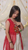Stunning Red Cream Georgette Bandhani Print Embroidered Indo Western Lehenga Choli for Girls