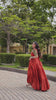 Vibrant Rust Orange Multicolor Rayon Embroidered Designer Gown with Flared Skirt for Women