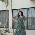Stylish Casual Wear Faux Georgette Fully Flared Printed Kurti