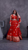 Vibrant Orange Embroidered Silk Lehenga Choli Set with Zari and Mirror Work Dupatta
