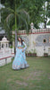 Radiant Sky Blue Georgette Floral Printed Designer Lehenga Choli with Dupatta for Women