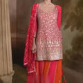 Stylish Rani Pink and Purple Heavy Embroidered Designer Salwar Suit with Dupatta