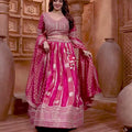 Designer Deep Pink Embroidered Lehenga Choli with Dupatta