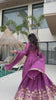 Elegant Purple Anarkali Dress with Golden Embroidery