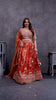 Orange Silk Bridal Lehenga Choli with Zari and Sequin Embroidery