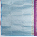 Purple and Teal Digital Printed Pashmina Silk Saree with Traditional Motifs and Tassel Accents - Mangaldeep NX