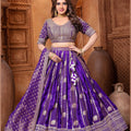Purple Banarasi Silk Lehenga Choli with Dupatta For Wedding - Mangaldeep NX
