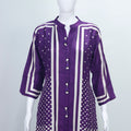 Purple Bandhani Print Straight Kurta Set Festive Ethnic Wear Kurti Set with Front Tassel Buttons - Mangaldeep NX