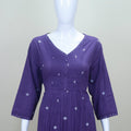 Purple Bandhej Print Cotton Kurta Set with Embroidered Dupatta - Mangaldeep NX