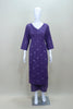 Purple Bandhej Print Cotton Kurta Set with Embroidered Dupatta - Mangaldeep NX