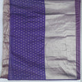 Purple Bangalori Silk Saree with Silver Zari Floral and Paisley Weaving - Mangaldeep NX