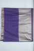 Purple Bangalori Silk Saree with Silver Zari Floral and Paisley Weaving - Mangaldeep NX