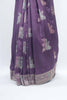 Purple Bangalori Silk Saree with Zari Woven Pallu and Traditional Peacock - Elephant Motifs - Mangaldeep NX