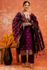 Purple Cotton Blend Straight Suit Set with Zari Embroidery and Dupatta - Mangaldeep NX