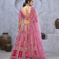 Purple Embroidered A - Line Lehenga Choli with Heavy Handwork and Peacock Motifs - Mangaldeep NX