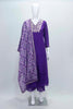 Purple Embroidered Cotton Straight Suit Set with Printed Dupatta - Mangaldeep NX