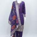 Purple Embroidered Salwar Suit with Floral Printed Dupatta for Women Festive Ethnic Wear - Mangaldeep NX