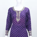 Purple Embroidered Salwar Suit with Floral Printed Dupatta for Women Festive Ethnic Wear - Mangaldeep NX