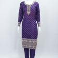 Purple Embroidered Salwar Suit with Floral Printed Dupatta for Women Festive Ethnic Wear - Mangaldeep NX