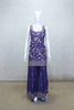 Purple Embroidered Sharara Suit Set with Floral Zari Work and Matching Dupatta - Mangaldeep NX