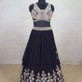 Purple Embroidered Wedding Lehenga Choli with Dupatta - Mangaldeep NX
