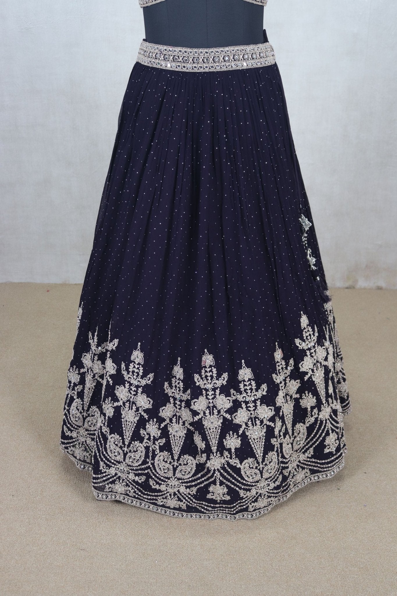 Purple Embroidered Wedding Lehenga Choli with Dupatta - Mangaldeep NX