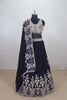 Purple Embroidered Wedding Lehenga Choli with Dupatta - Mangaldeep NX