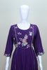 Purple Floral Embroidered Georgette Kurta Set with Sharara and Dupatta Festive Wear Ethnic Suit - Mangaldeep NX