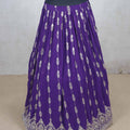 Purple Georgette Embroidered Wedding Lehenga Choli - Mangaldeep NX